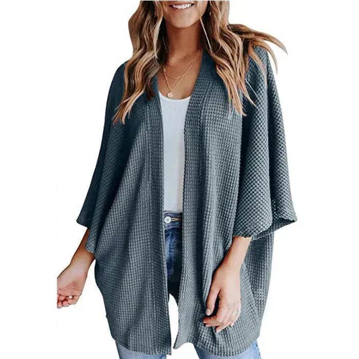 Short Sleeve Waffle Gerson Winter Fleece Women's Cardigan - EX-STOCK Canada