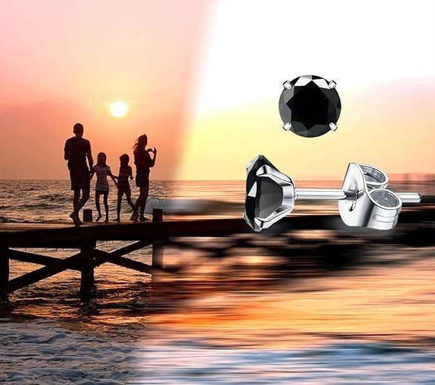 Pendientes De Diamantes Negros En Oro Blanco De 14 Quilates .30 CTW, Oro Blanco Diamante, Diamante Negro - EX-STOCK Canada