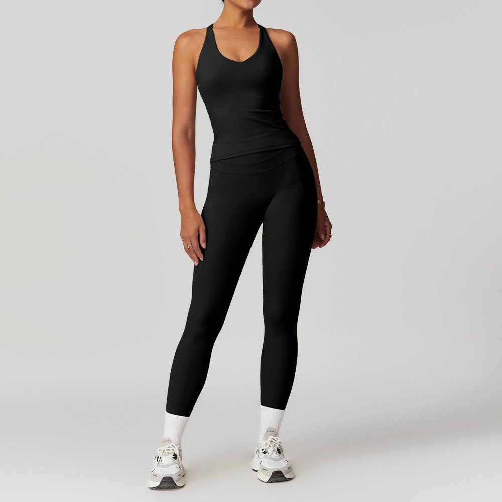 2pcs Nude feel short sleeve Workout Clothes for women Yoga Gym Clothes set - EX-STOCK Canada
