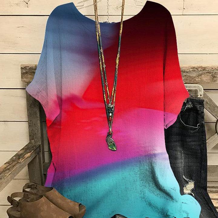 Summer Loose blouse Round Neck Short Sleeve Cotton And Linen Top For Women - EX-STOCK Canada