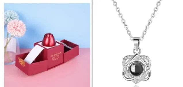 Hot Valentine's Day Gifts Metal Rose Jewelry Gift Box Necklace For Wedding Girlfriend Necklace Gifts - EX-STOCK Canada