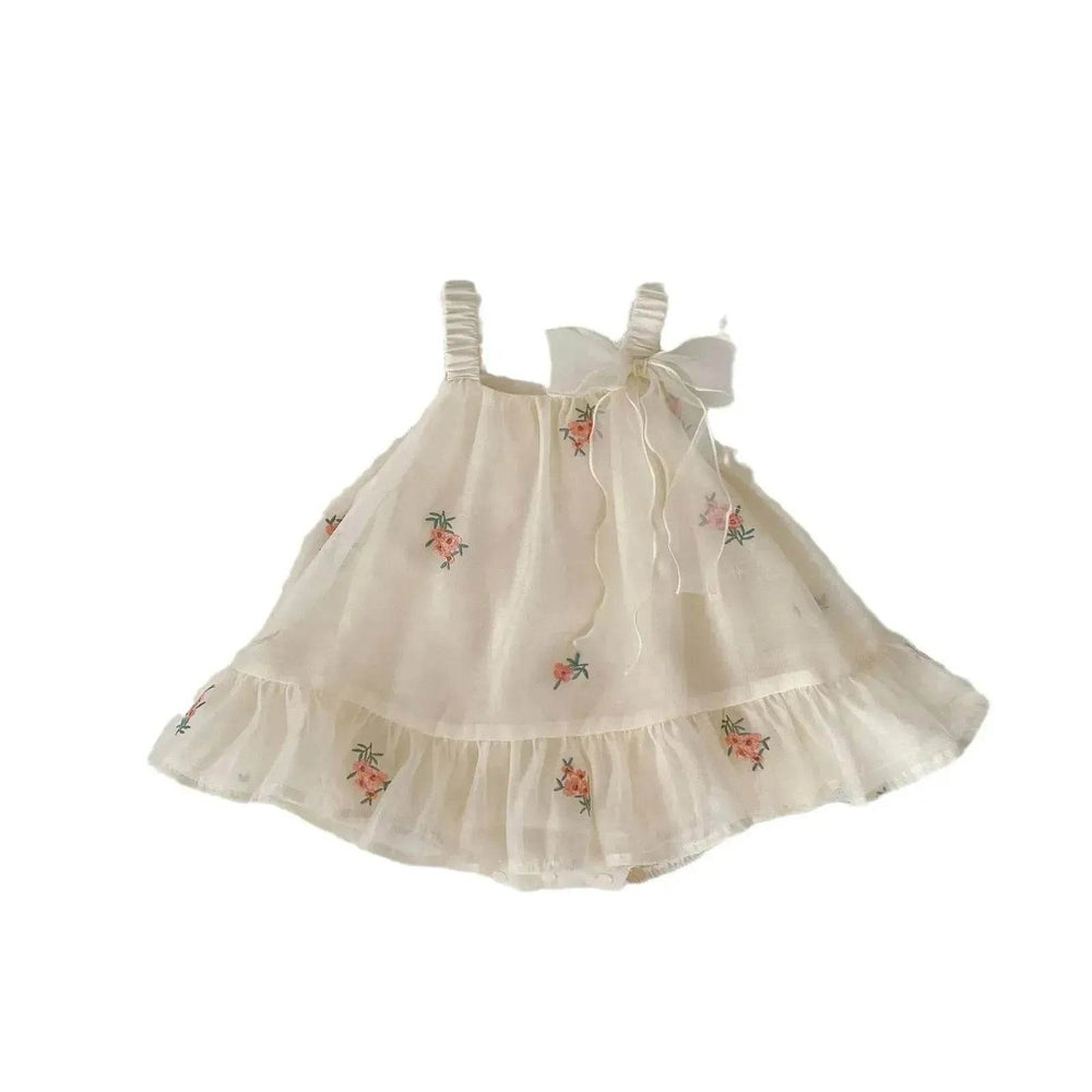 Newborn baby girl Embroidered Mesh Baby Bloomer With Skirt Infant baby Casual dress for baby girl - EX-STOCK Canada