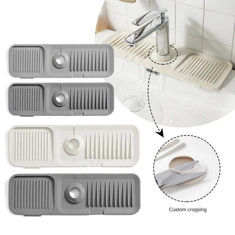Silicone Faucet Splash Guard & Sink Drip Mat – Anti-Splash Drain Pad for Kitchen & Bathroom