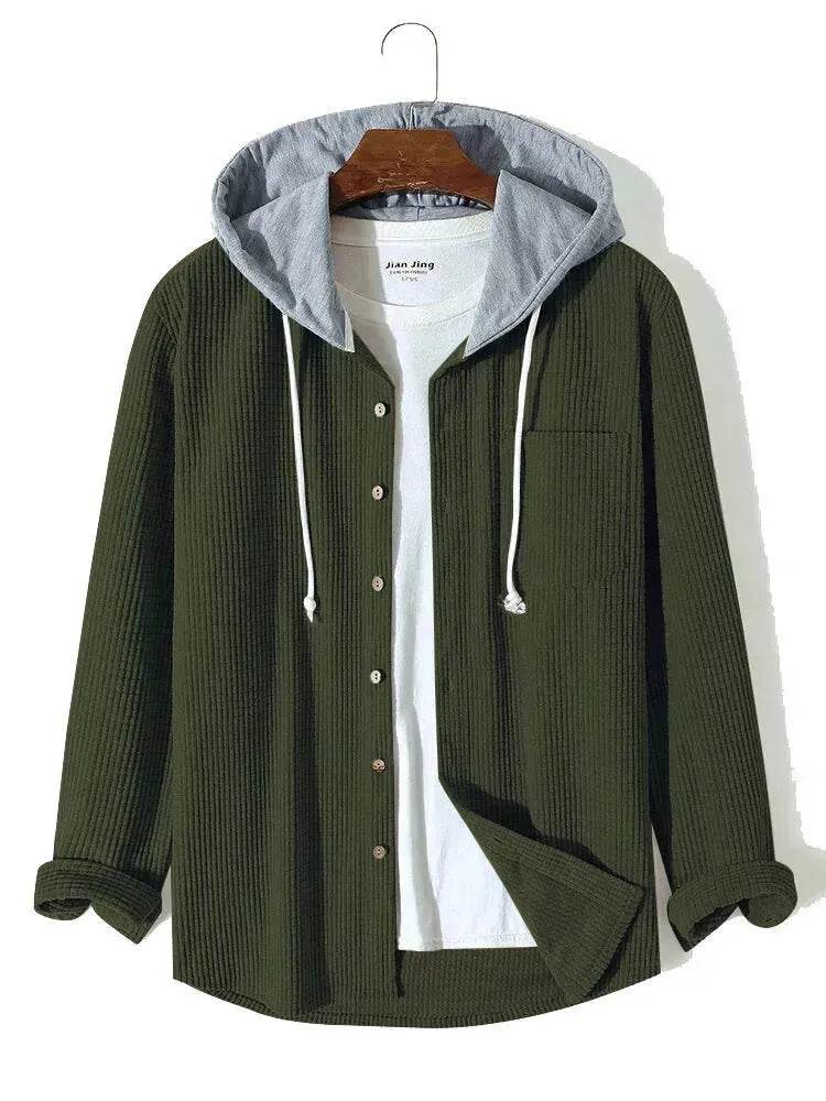 Men's Autumn And Button down Waffle Hoodie Cardigan - EX-STOCK Canada