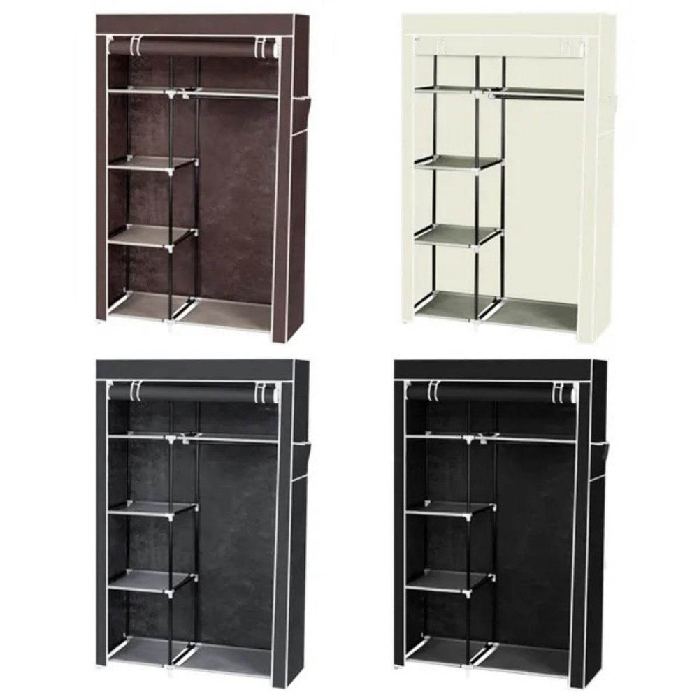 64 Portable Closet Storage Organizer Wardrobe Clothes Rack With Shelves Gray - EX-STOCK Canada