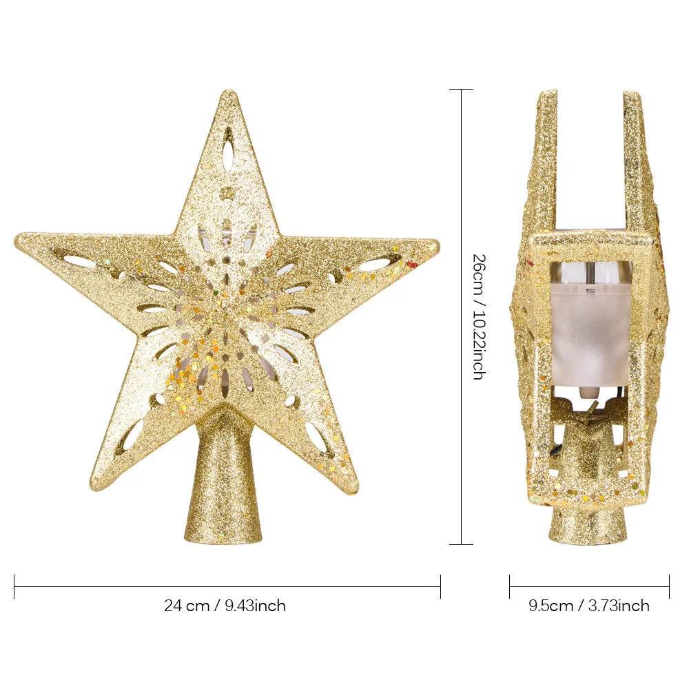 Christmas Tree Top Light Star Snowflake Shape LED Laser Projector Lights Christmas Tree Ornament - EX-STOCK Canada