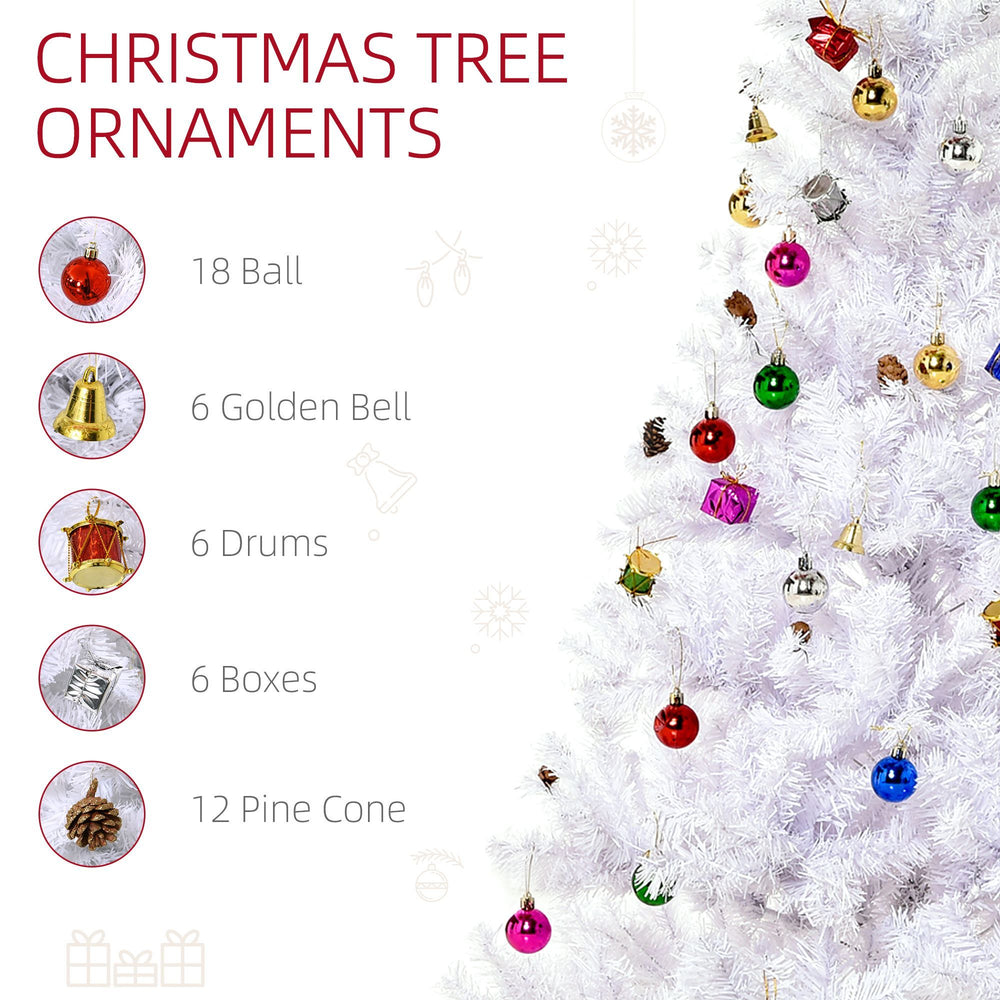 4.9ft Artificial Christmas Tree Xmas Holidays Decor With Ornament White EX-STOCK Canada