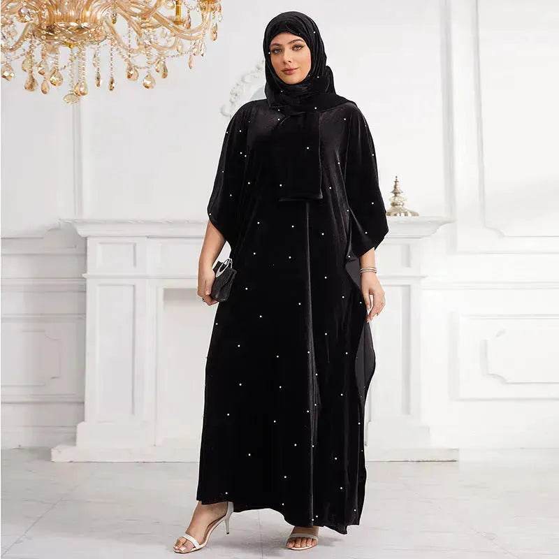Black Abaya Hijab Jilbab Abaya for ArabMiddle East Arab Dubai Islamic Wear for Women Eid Jalabiya for Women Abaya Khimar set - EX-STOCK Canada