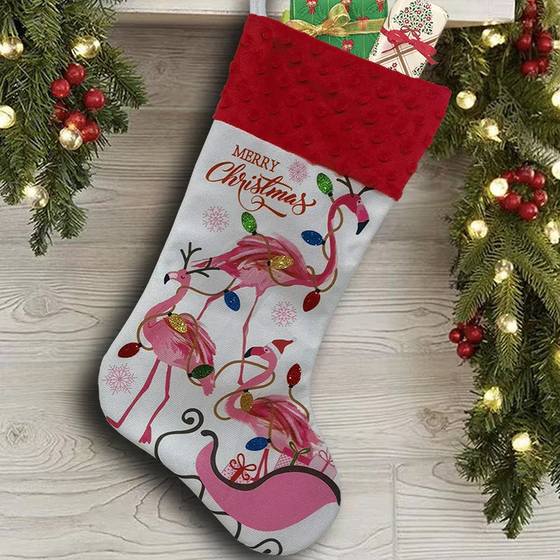 Flamingo Christmas Stockings Holiday Decoration Pendant EX-STOCK Canada