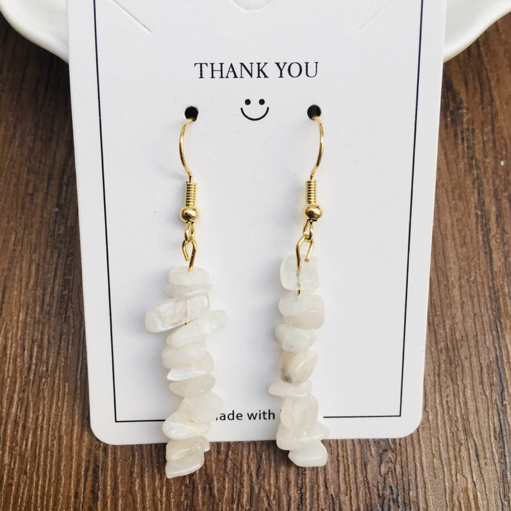 Handmade DIY Natural Crystal Stone Beaded Earrings - EX-STOCK Canada