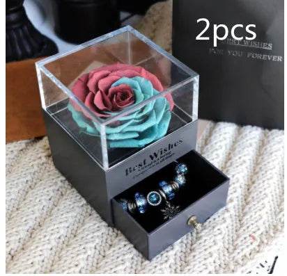 Eternal Flower Rose Jewelry Box for Birthday Presents Valentines Day Wedding Gift Box - EX-STOCK Canada