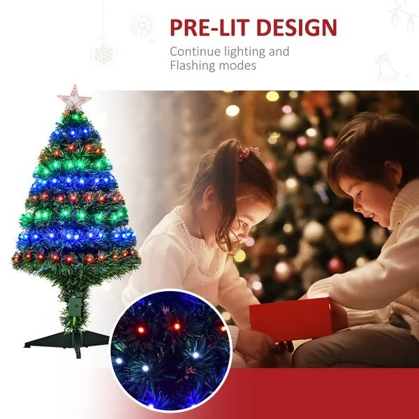 3FT Pre-lit LED Optical Fiber Christmas Tree Artificial Holiday Decor With Stand EX-STOCK Canada