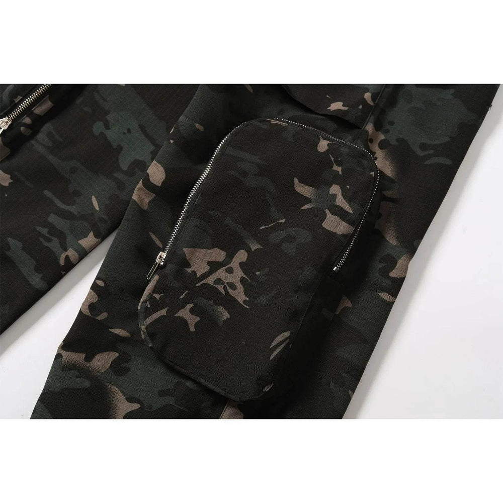 New American Jungle Camouflage Amekaji Multi-pocket Design Casual Wide-leg Workwear Cargo Trousers Pant - EX-STOCK Canada