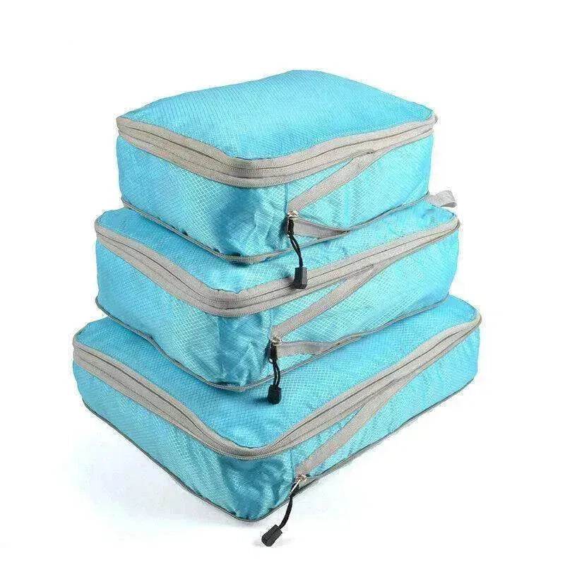 3Pcs Comp. Packing Cubes Expandable Travel Bags Organizer - Random Color - EX-STOCK Canada