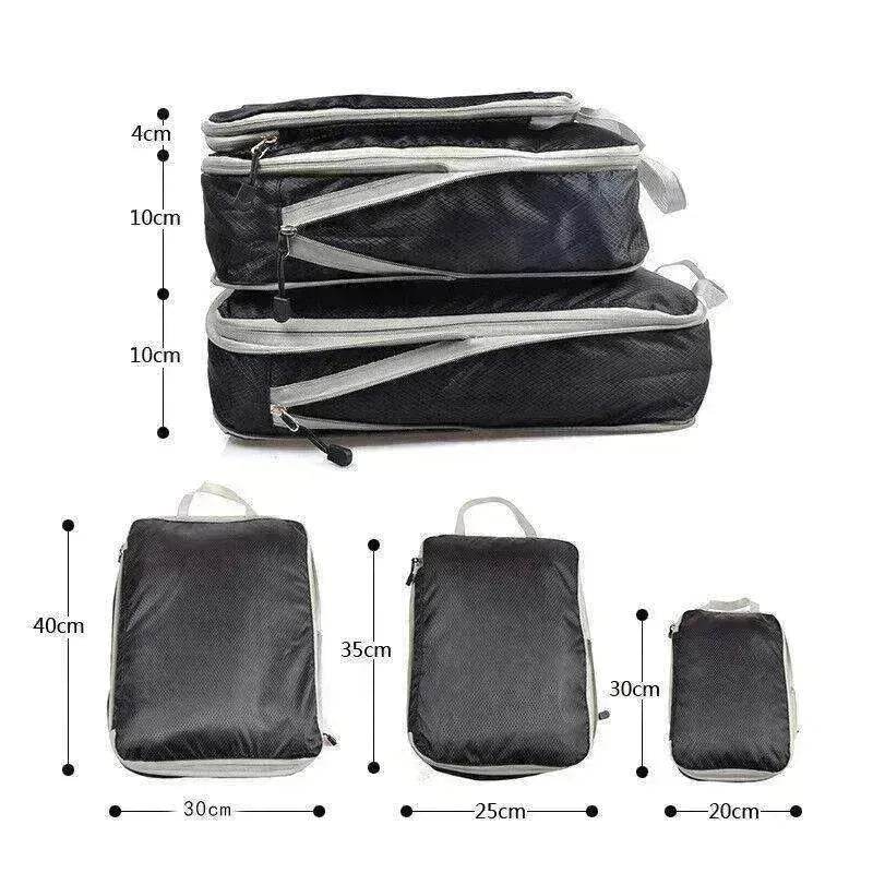 3Pcs Comp. Packing Cubes Expandable Travel Bags Organizer - Random Color - EX-STOCK Canada