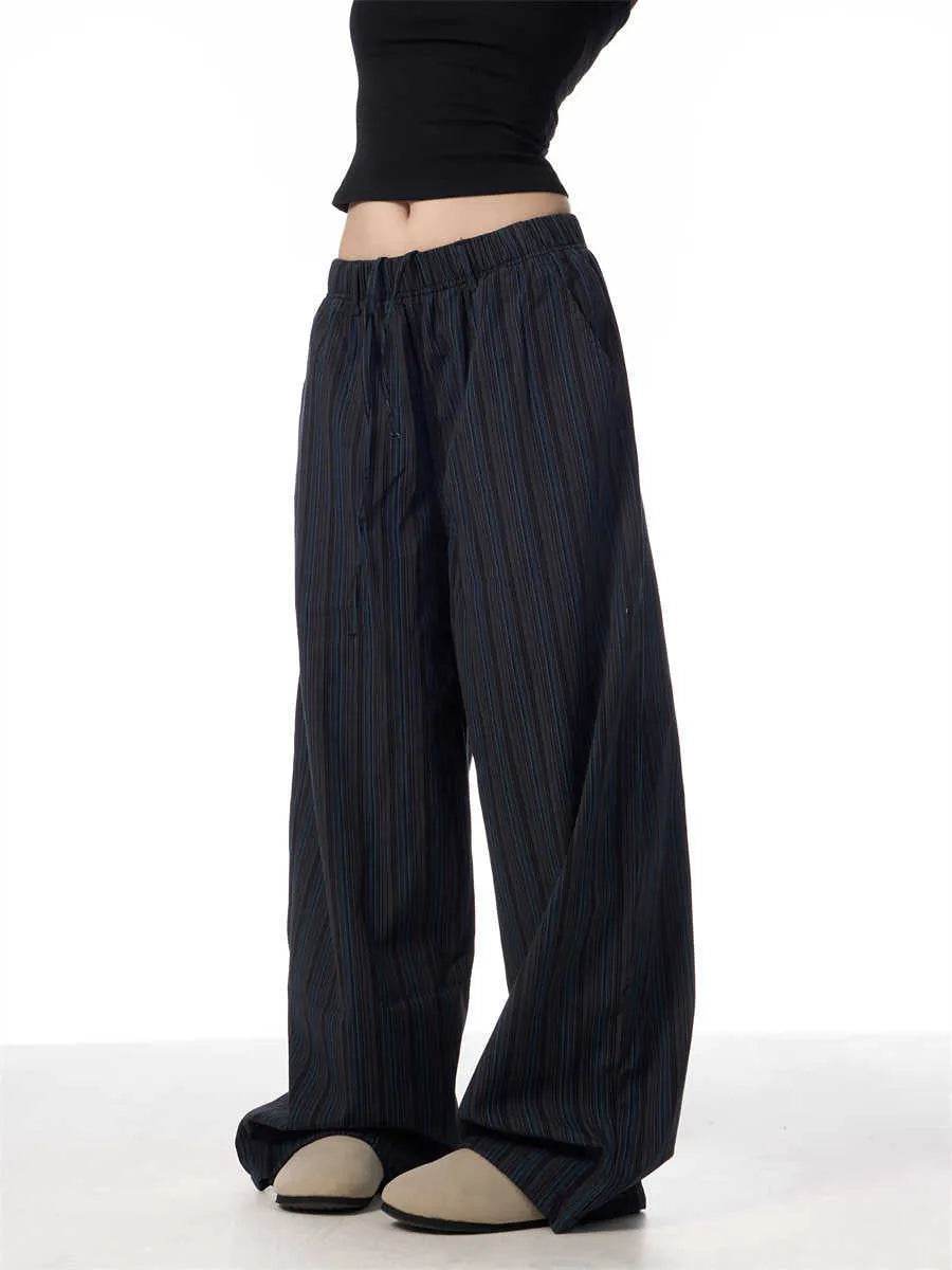 American Vintage Stripe Machete Wide-leg Casual Baggy Trouser Pants Women - EX-STOCK Canada