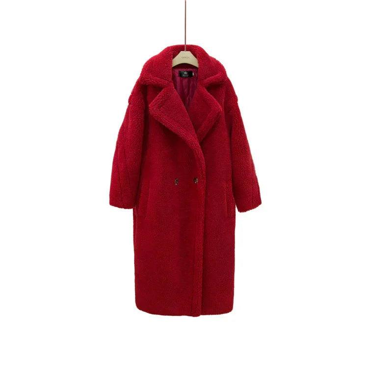 Manteau en peluche pour femmes, long manteau en agneau, hiverEX-STOCK Canada