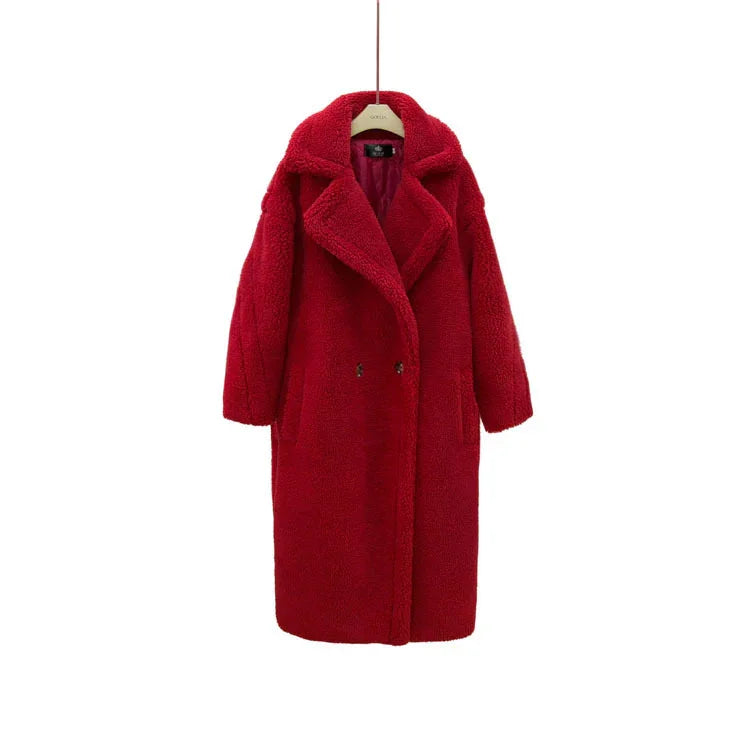 Plush Coat Ladies Long Lamb Coat Winter EX-STOCK Canada
