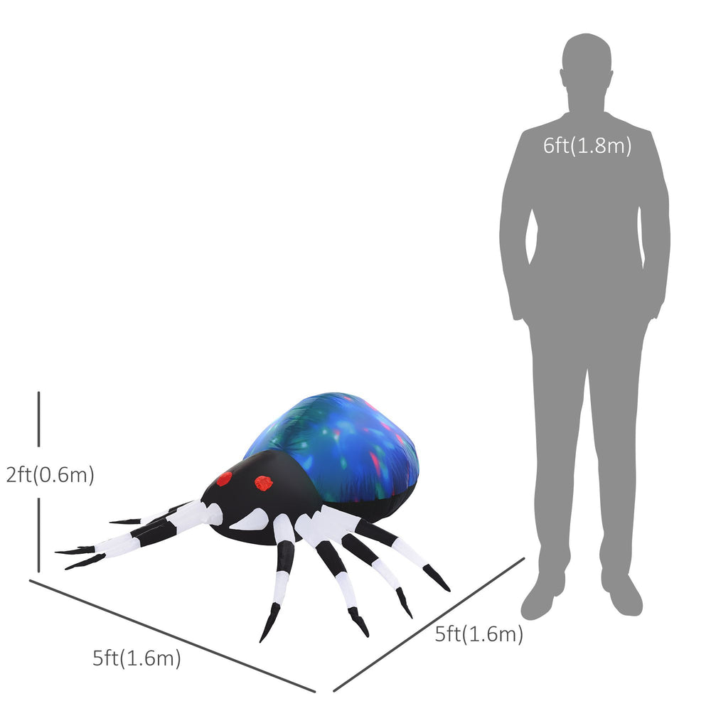 5Ft Long Halloween Giant Scary Spider LED Lighted Airblown Inflatable Lawn Decoration Holiday Season Garden Decor EX-STOCK Canada