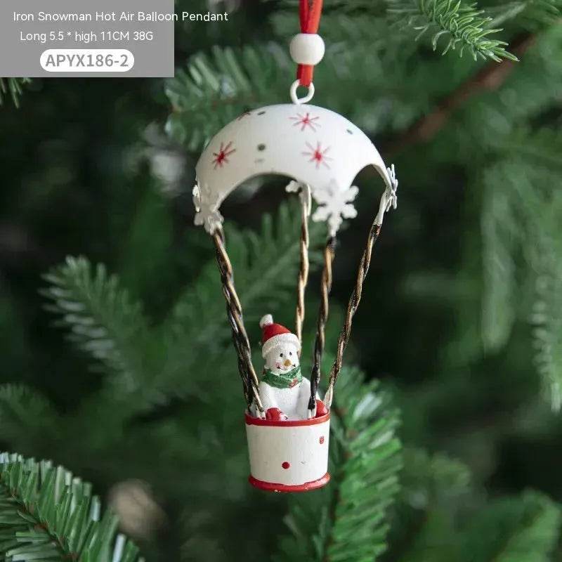 Nordic Iron Christmas Hot Air Balloon Parachute Pendant Creative Decorations Tree Charms Hangings - EX-STOCK Canada