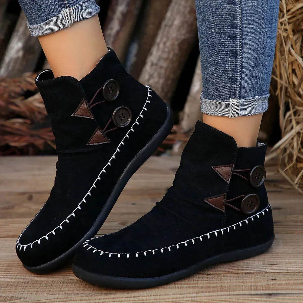 Button Design Ankle Boots For Women Autumn And Winter - EX-STOCK Canada