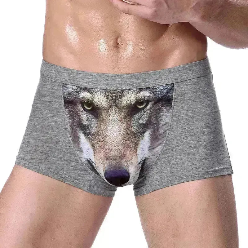 Créatif caricatures de boxer imprimé d'animaux avec des sous-vêtements de pochettes