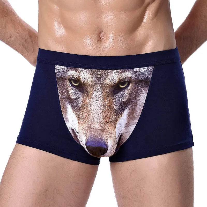 Printed Wolf Head Big Bird Men's Boxer Briefs Underwear - EX-STOCK Canada