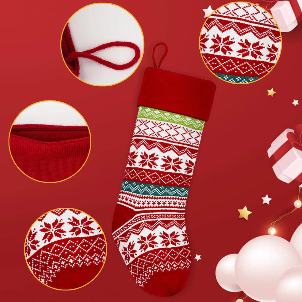 Christmas Stockings Candy Knitted Bag Wool - EX-STOCK Canada