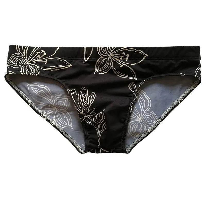 Simple Floral Printed Men's Underwear Swimming Trunks Briefs - EX-STOCK Canada