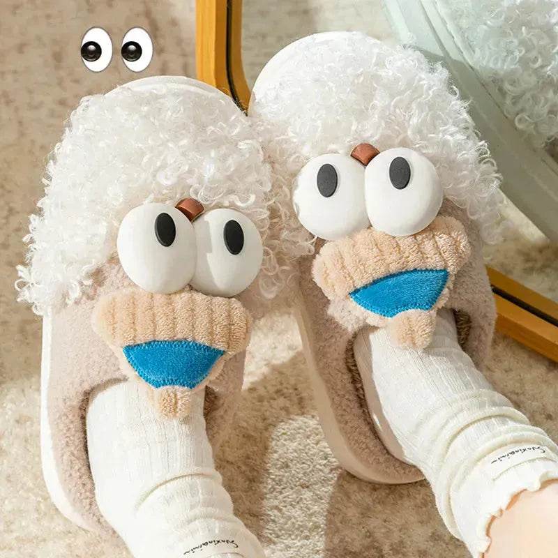 Cartoon Bearded Santa Claus Slippers Home Warm Non-slip Plush Cotton Shoes Christmas Couple Floor Bedroom Slipper Women Men - EX-STOCK Canada