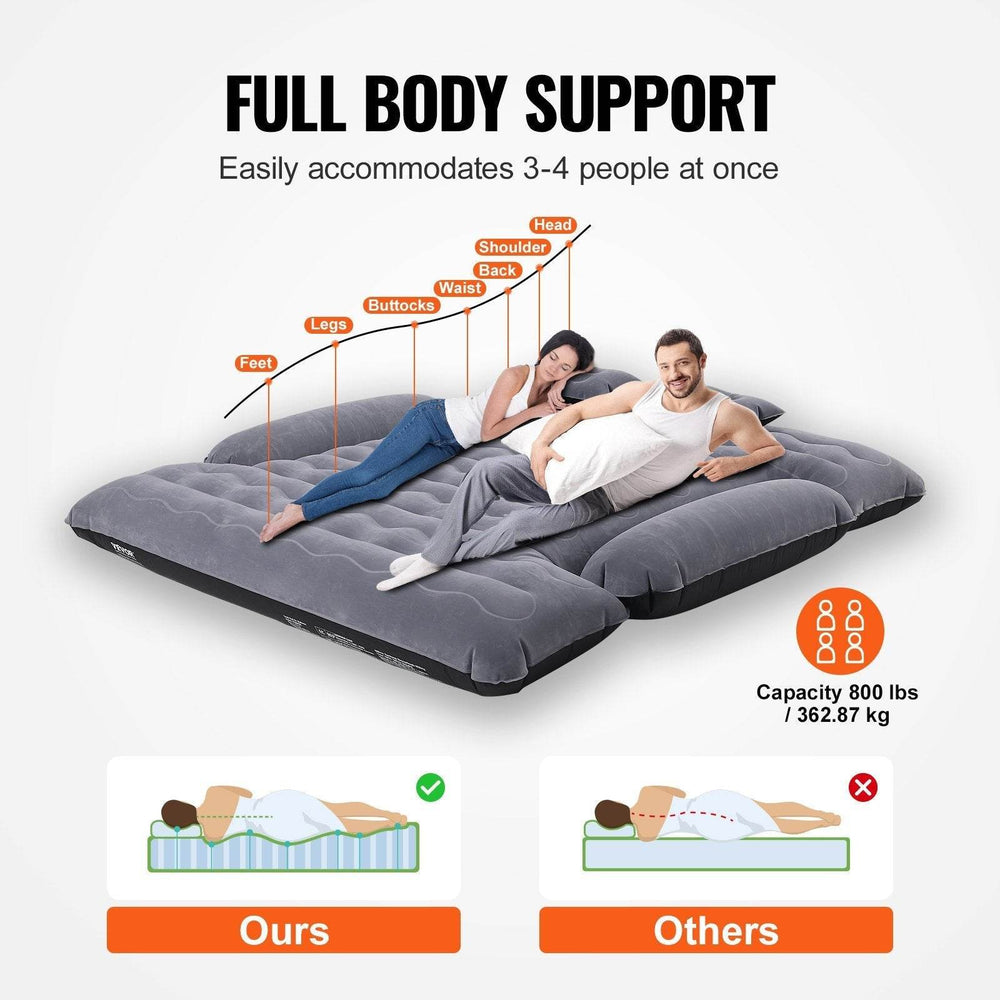 Truck Bed Air Mattress, For 6-6.5 Ft Full Size Truck Beds, Inflatable Air Mattress Camping Bed With 12V Air 2 Pillows, Carry Bag, For Chevrolet Silverado, Dodge Ram, Ford - EX-STOCK Canada