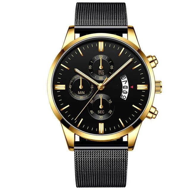 Mens Business Luxury Watches For Men Mesh Band Quartz Watch EX-STOCK Canada