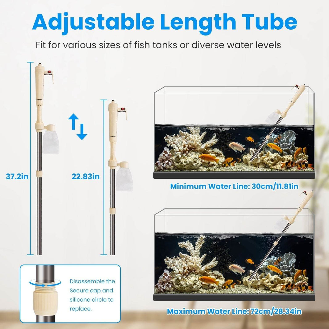 Powerful Electric Aquarium Vacuum Gravel Cleaner - EX-STOCK Canada