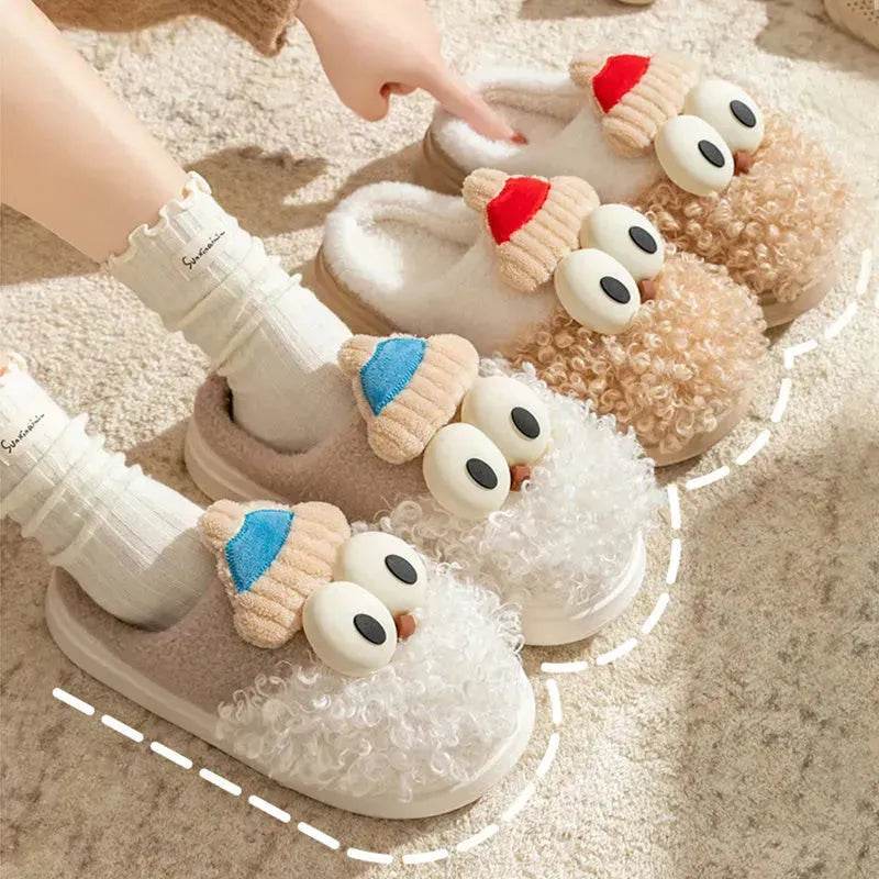 Cartoon Bearded Santa Claus Slippers Home Warm Non-slip Plush Cotton Shoes Christmas Couple Floor Bedroom Slipper Women Men - EX-STOCK Canada