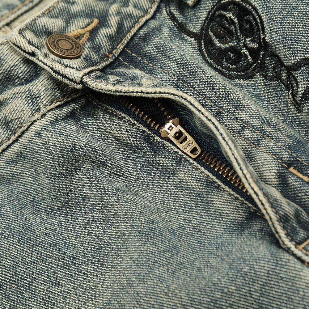 Hole Denim Men Trousers Heavy Industry Washing Jeans - EX-STOCK Canada