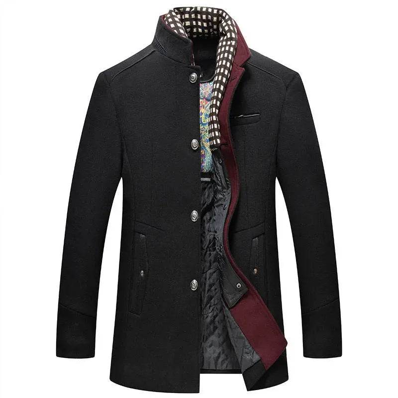 Medium Length Slim Fit And Versatile Stand Collar Men's Coat - EX-STOCK Canada