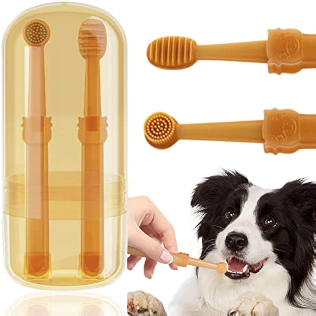 pet toothbrush with tongue cleaner