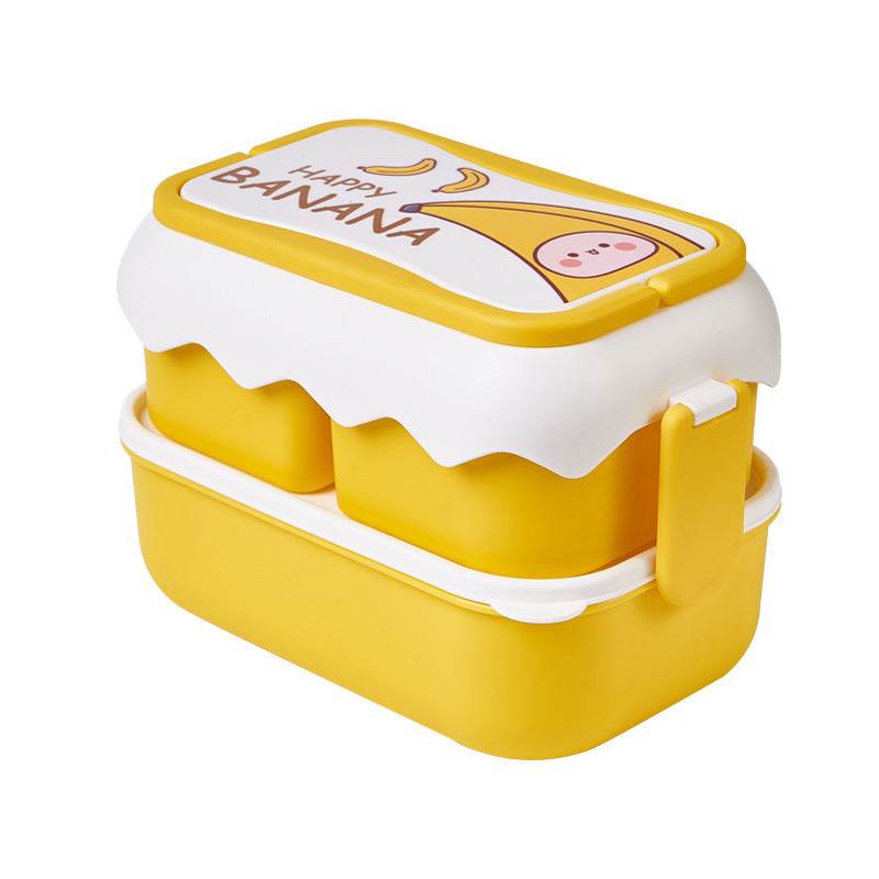 Cute Double Layered Kids Plastic Lunch Box - EX-STOCK Canada