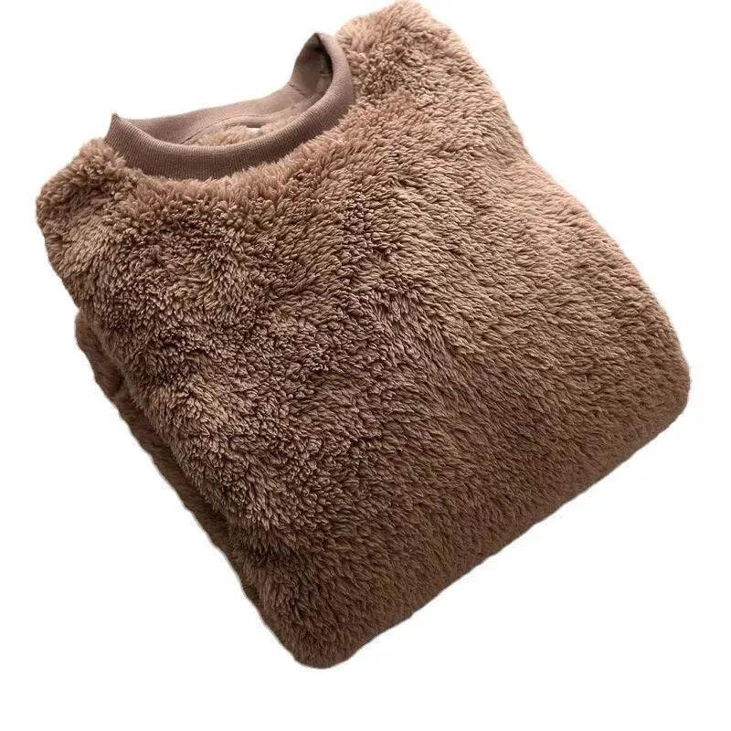 Autumn And Winter Plush Fuzzy Crewneck Pullover top for male - EX-STOCK Canada