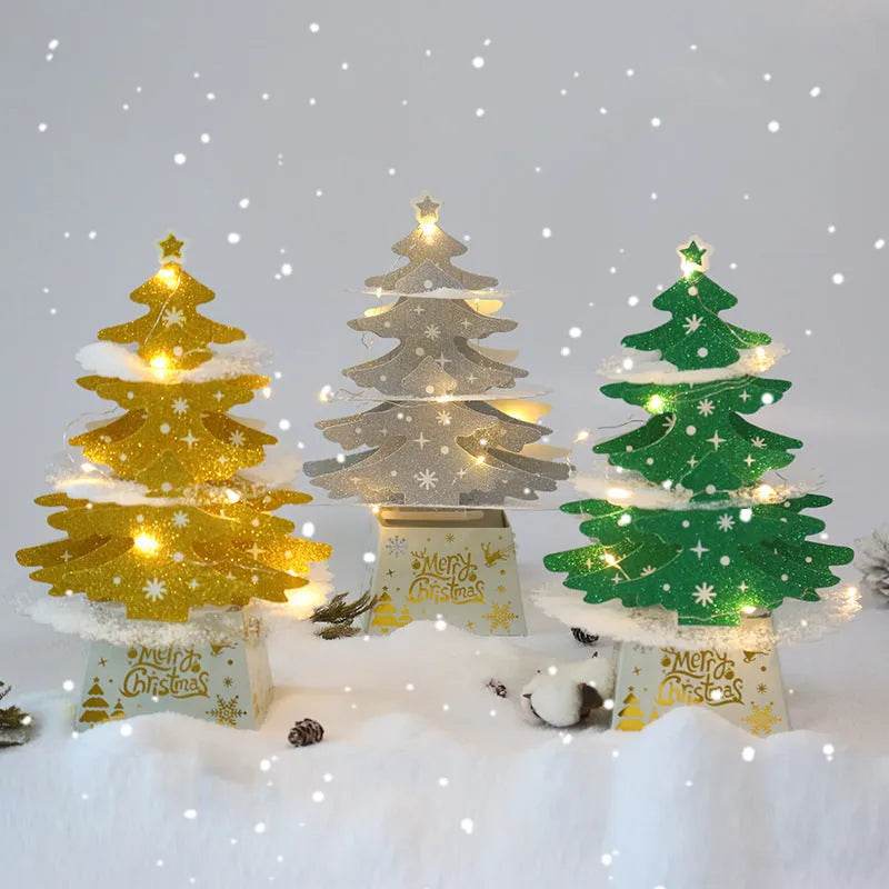 Christmas Decorations Mini Desktop Christmas Greeting Card Ornaments - EX-STOCK Canada