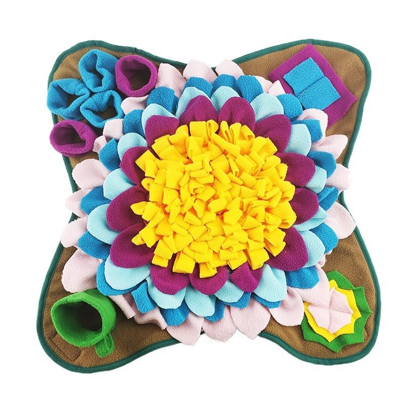 Tapis Renifleur pour Animaux Pour Chiens Jeu d'Alimentation Interactif Tapis de Nourriture pour Chiens avec Ventouses en Forme de Tournesol Friandises avec Puzzles Encourage les Compétences Naturelles de Recherche de Nourriture