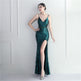 Colorful Sequin Sling Split Sheath Long Dinner Party Dress EX-STOCK Canada