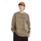 Retro heavy Oversized Crew neck Pullover sweatshirt for men - EX-STOCK Canada