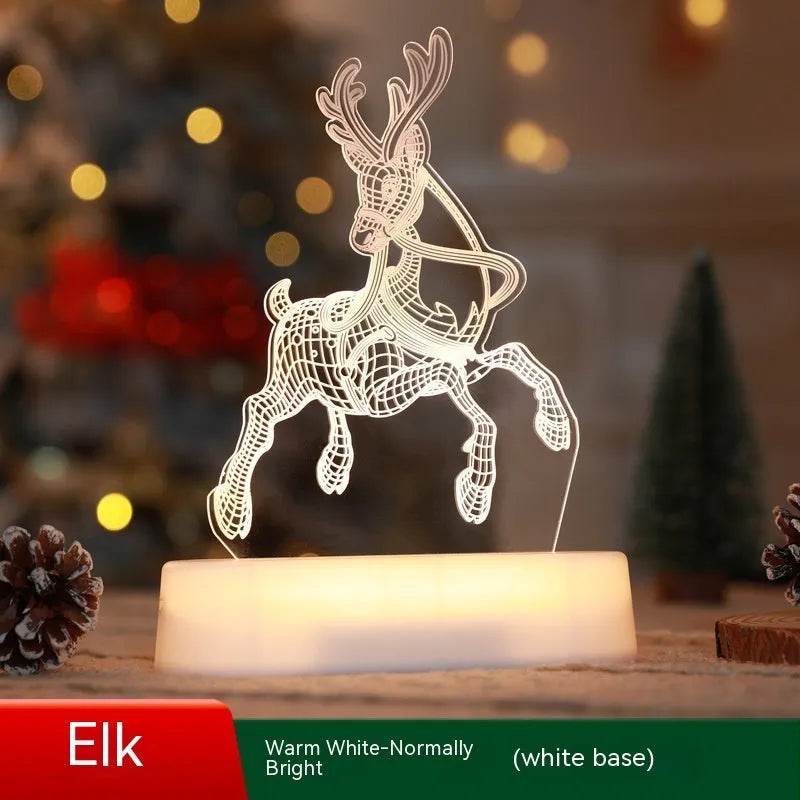 Christmas Decoration 3D Lamp Acrylic LED Night Lights New Year Valentines Day Christmas Kids Gift Christmas Ornaments - EX-STOCK Canada