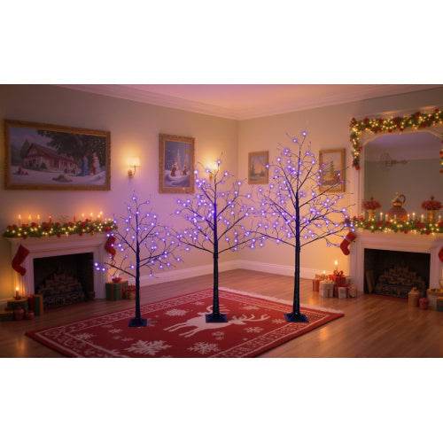 3 Pac Halloween Spooky Tree With Purple Lights, 4FT 5FT And 6FT, Lighted Black Tree For Halloween Decoration - EX-STOCK Canada