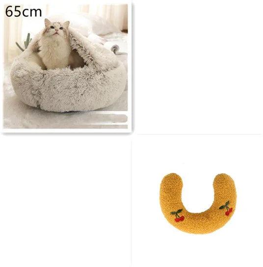 2 In 1 Dog And Cat Bed Pet Winter Bed Round Plush Warm Bed House Soft Long Plush Pets Bed Pet Products EX-STOCK Canada