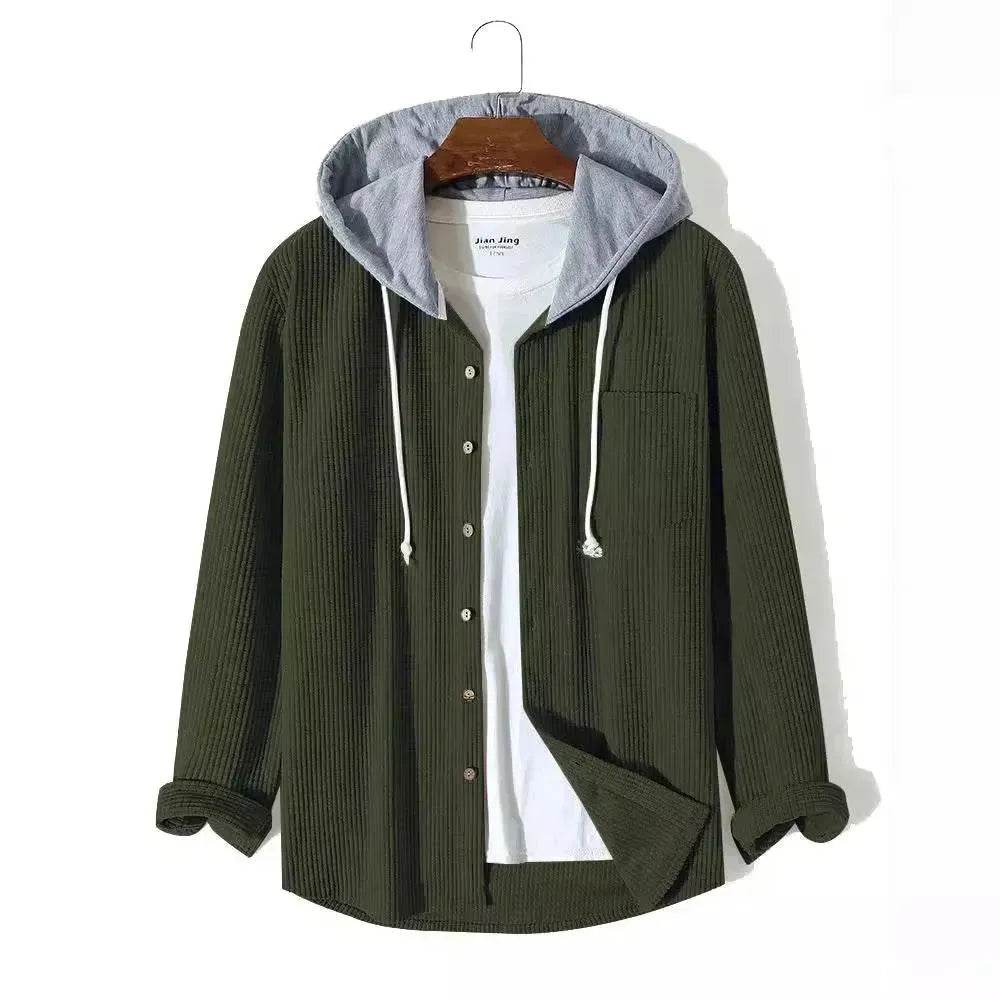 Men's Autumn And Button down Waffle Hoodie Cardigan - EX-STOCK Canada