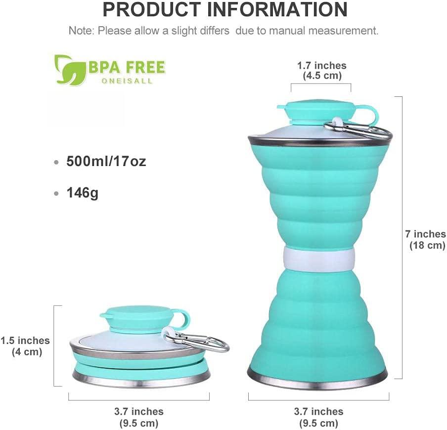 Bouteille d'eau en silicone de 500ML, pliable, étanche, portable, pour sportifs, voyage en extérieur, salle de sport, randonnée, réutilisable, accessoires de cuisine