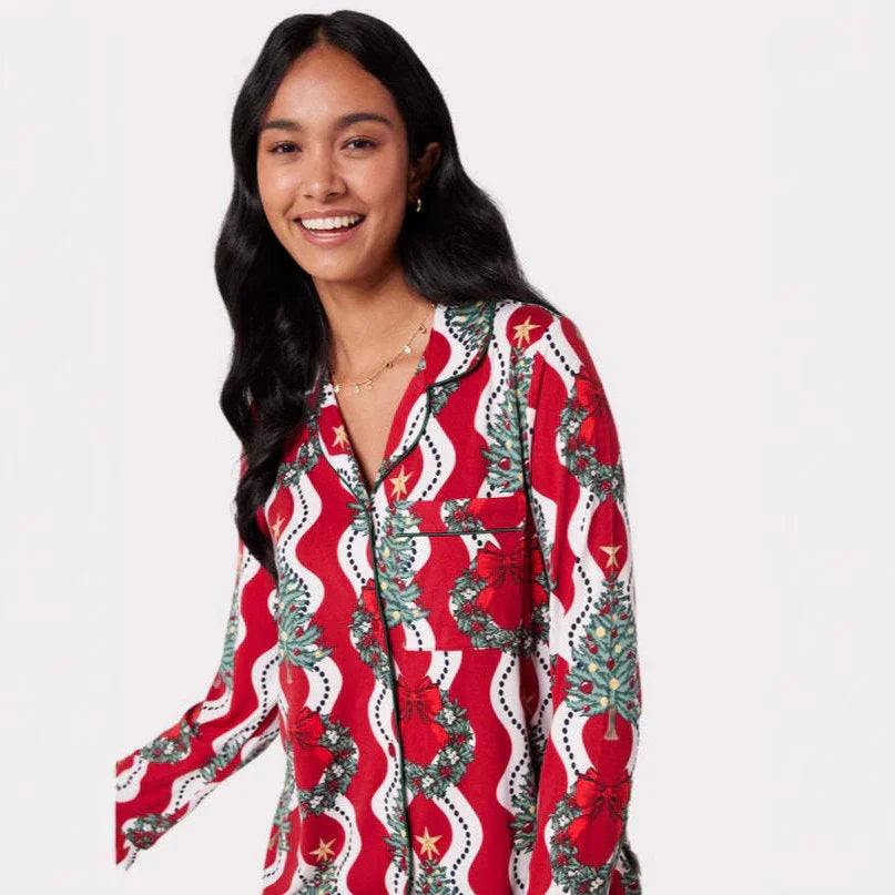 Christmas Printed Long-sleeved Trousers Autumn Ladies Home Leisure Suit EX-STOCK Canada