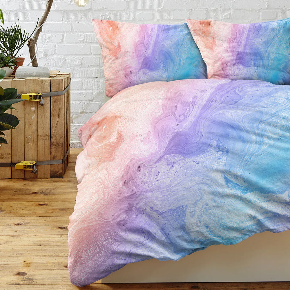 Girly Duvet Cover Rainbow Glitter Ombre Bedding Sets 3 Pcs Chic Purple Blue Green Pastel Bed Spreads Sparkle Quilt Cover Set With 2 Pillow Shams EX-STOCK Canada